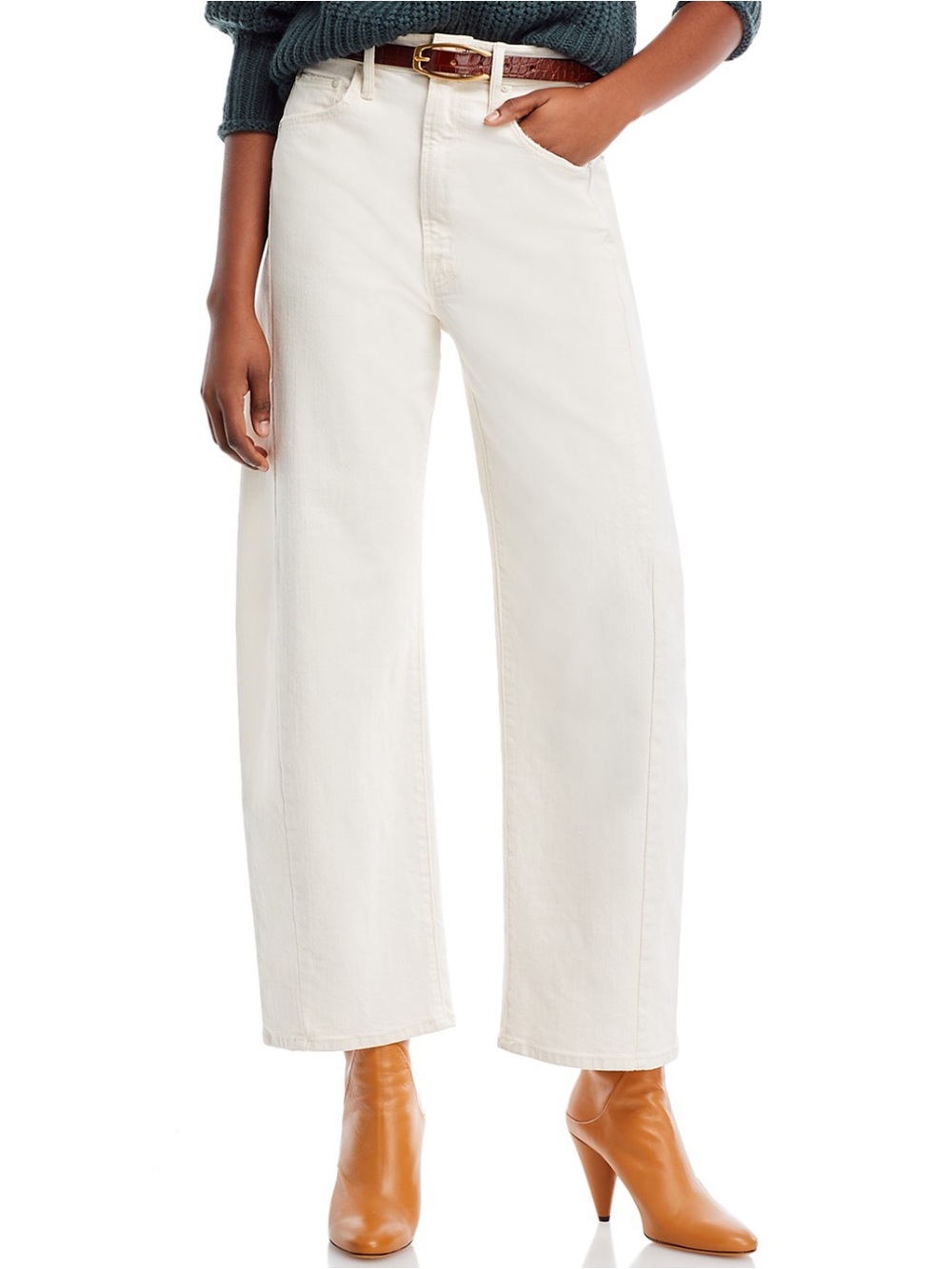 Mother half pipe jeans, cream - sz 32